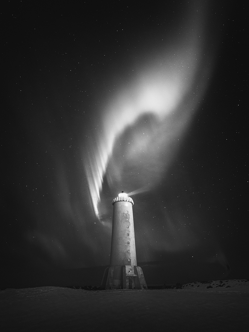 In the grey of night.