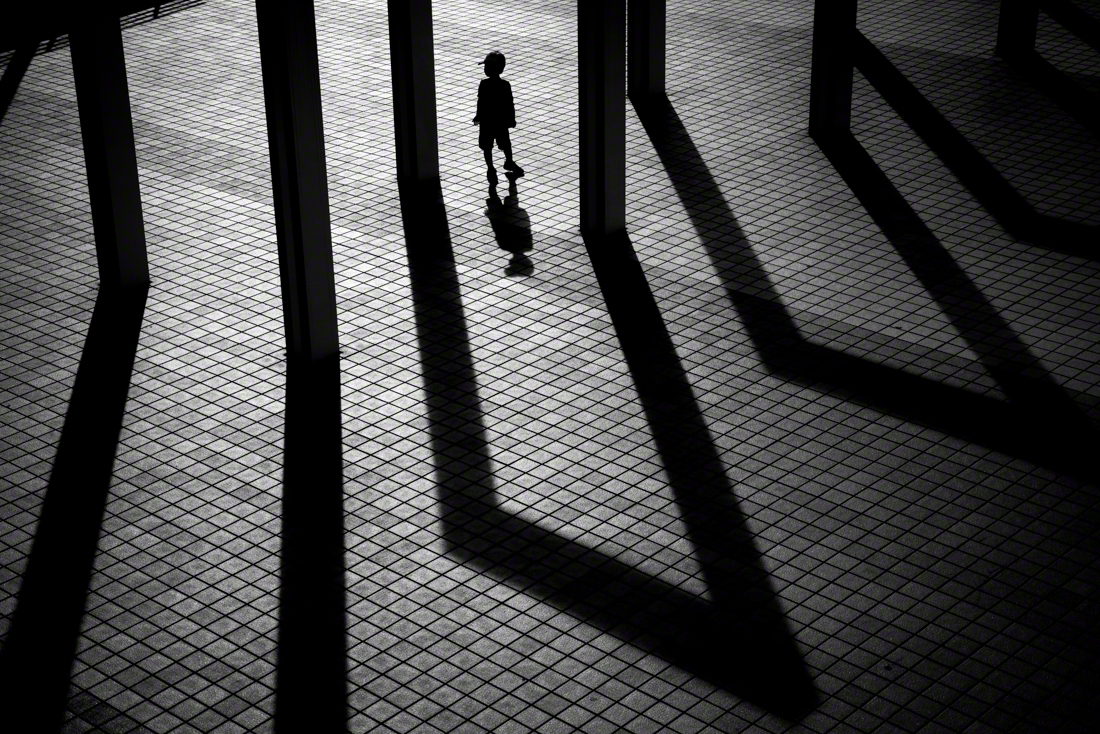 Standing a boy 