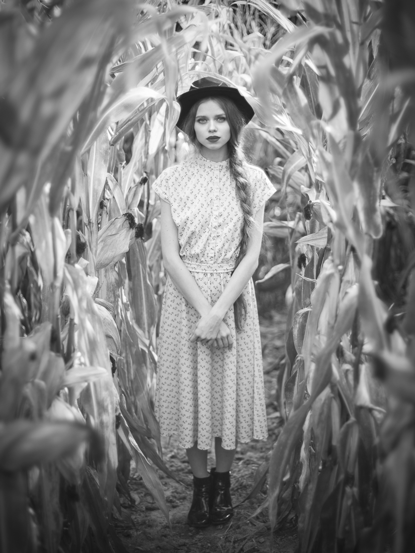 Girl in a corn field