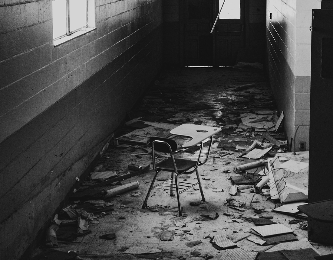 Inside the abandoned High School in Williston,  Florida, USA
