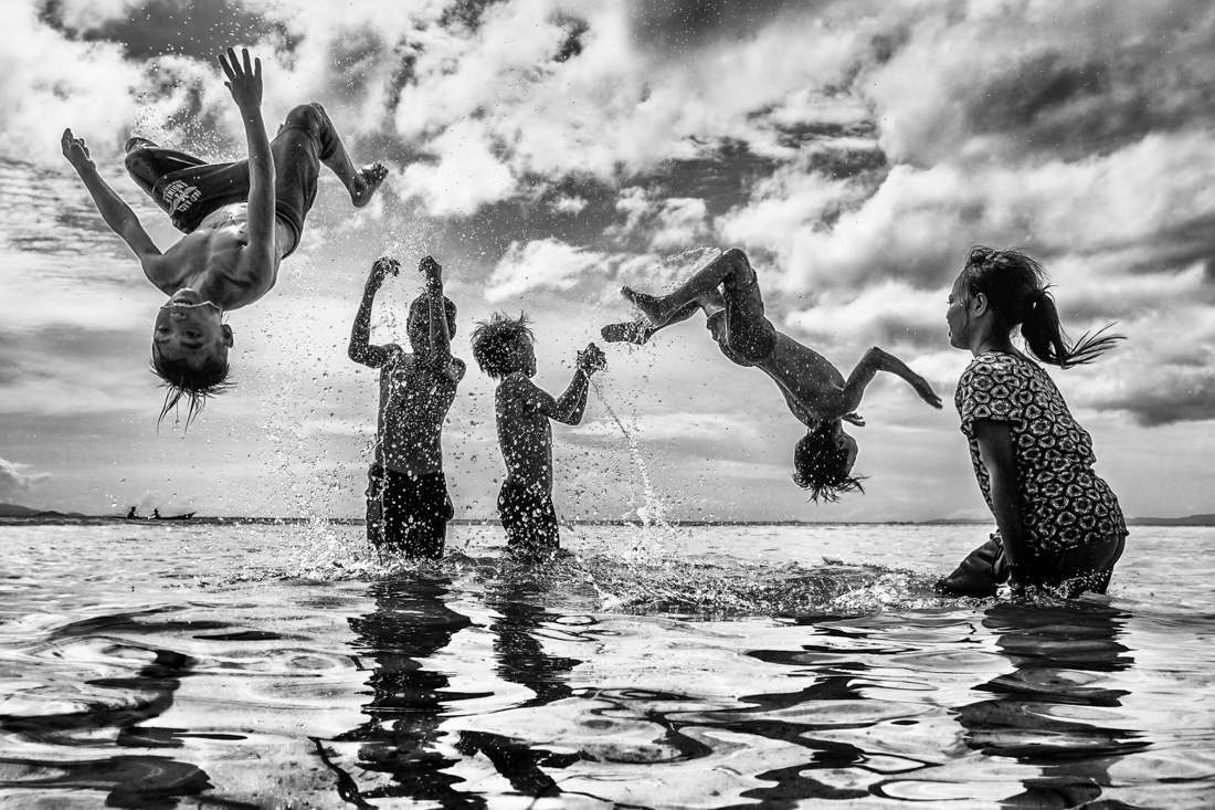 Children Happy Jump BW 4