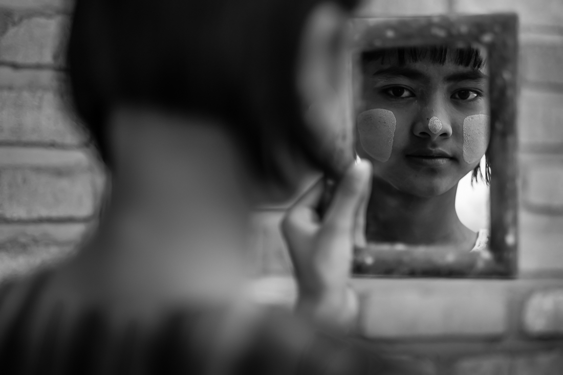 Burmese people with Thanaka