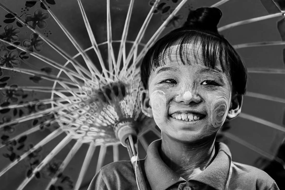 Burmese people with Thanaka