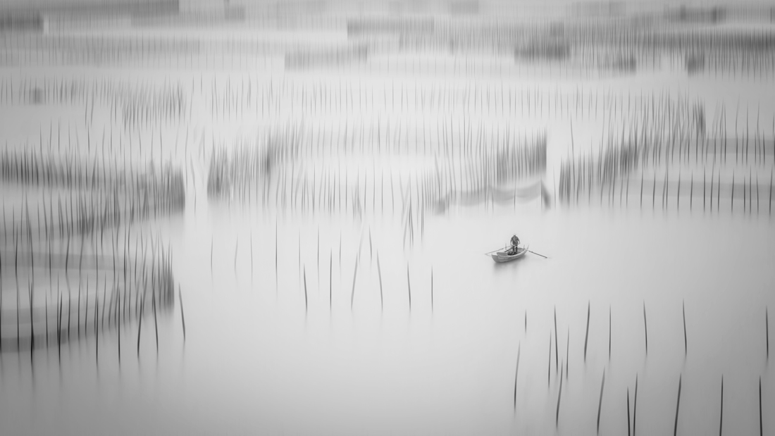 working fisherman and circle nets