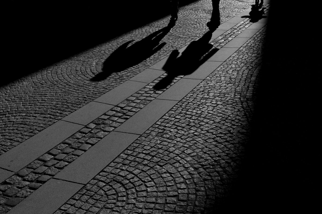 People in geometry of light and shadow