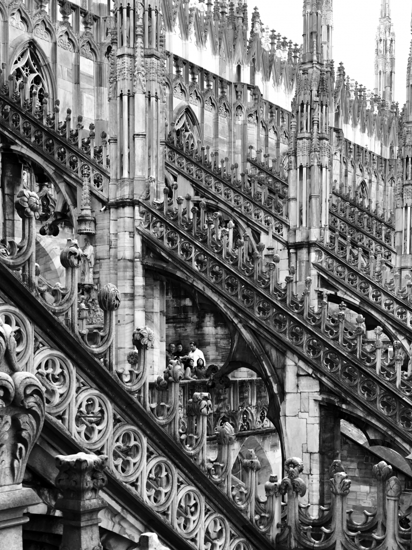 People on Milan Cathedral
