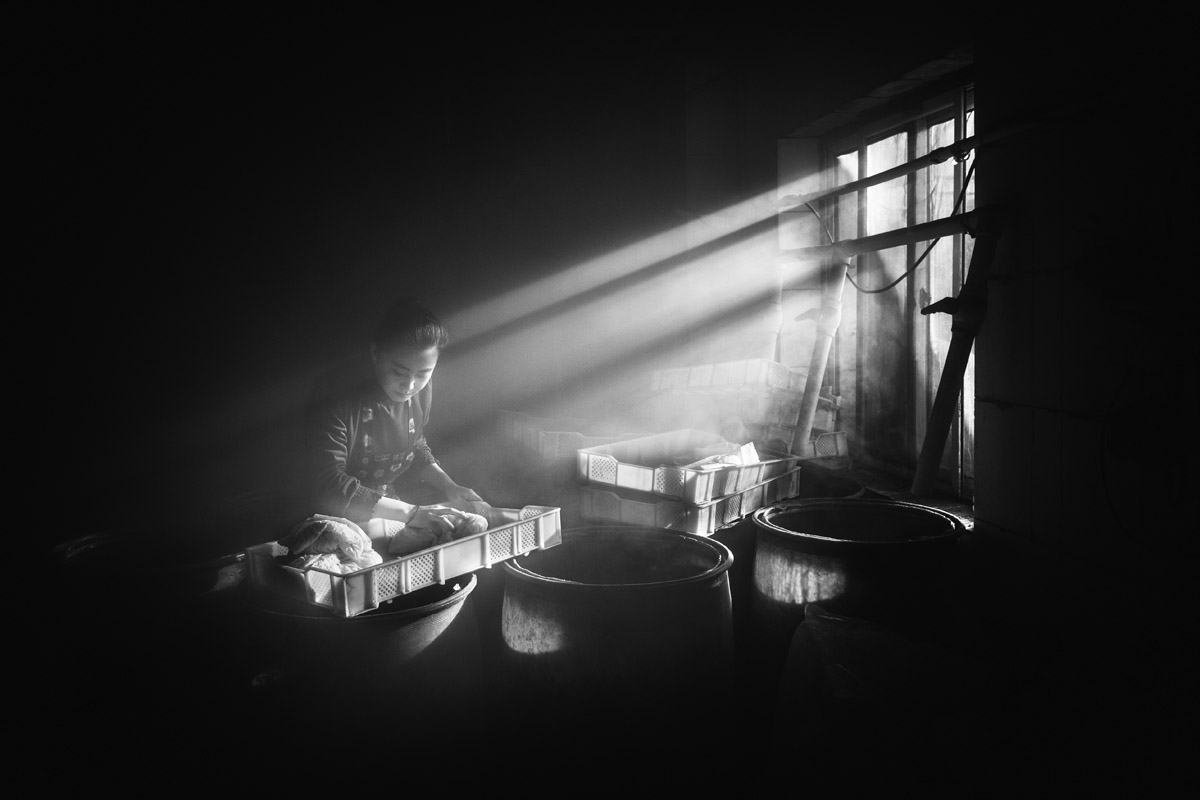 Woman worker in the workshop