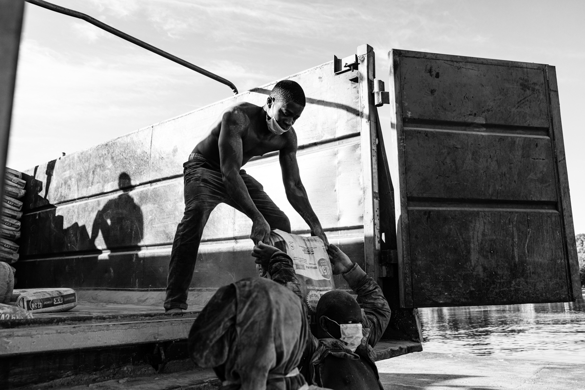 moving cement - lake malawi