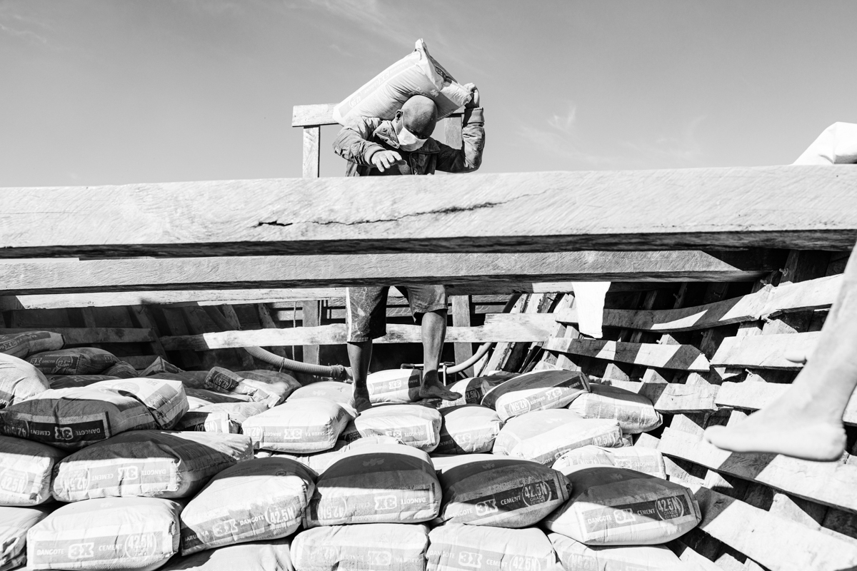 moving cement - lake malawi