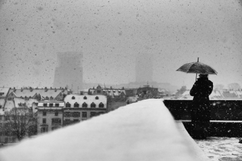 Snowfall over Basel