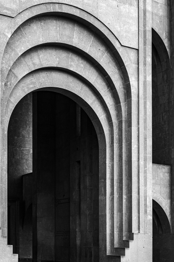 The imaginary center of the circle